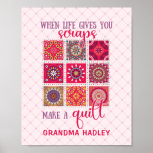 Póster Regalo para la colcha de patchwork de la abuela