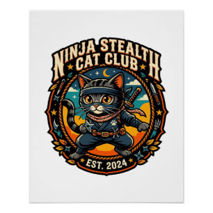 Póster Regalo para mamá gata sigilosa ninja - Sigilo ninj
