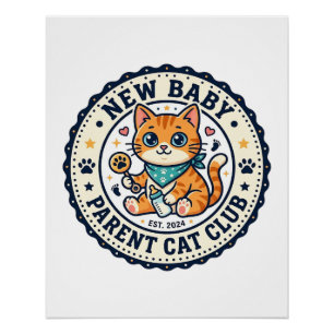 Póster Regalo para padres de nuevo bebé gato - Nuevo bebé