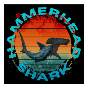 Póster Regalo para pescadores de tiburones martillo amant