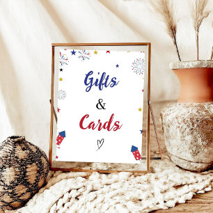 Póster Regalo patriótico y tarjeta Cumpleaños Baby Shower