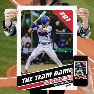 Póster Regalo Personalizable para Jugador de Béisbol en B