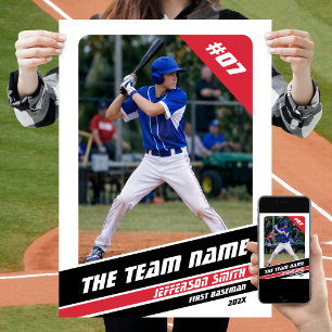 Póster Regalo personalizable para jugador de béisbol en r