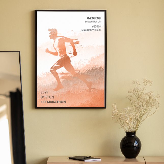 Póster Regalo personalizado de corredor de maratón (Personalized Marathon Race Runner Gift Poster)