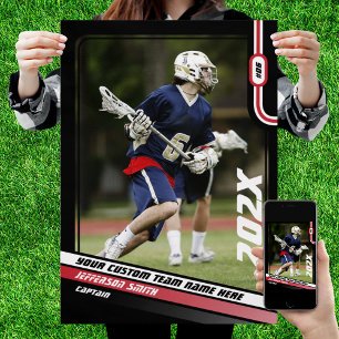 Póster Regalo personalizado para jugador de lacrosse en r
