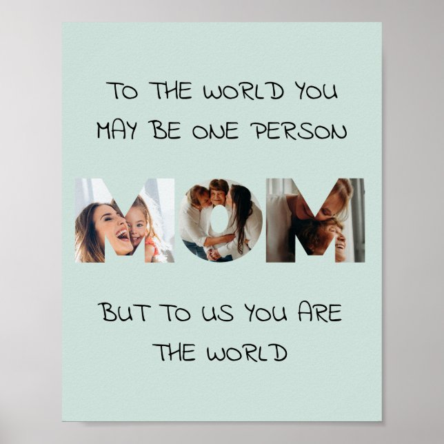 Póster Regalo Personalizado Para Mamá Collage de Fotos Im (Frente)
