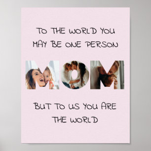 Póster Regalo Personalizado Para Mamá Collage de Fotos Im