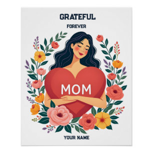 Póster Regalo Personalizado para Mamá   Diseño de Nombre 