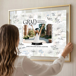 Póster Regalo Recuerdo de Firma de Invitado de Graduación
