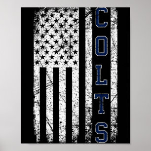 Póster Regalo Retro Antiguo Nombre de Colts Hombres Mujer