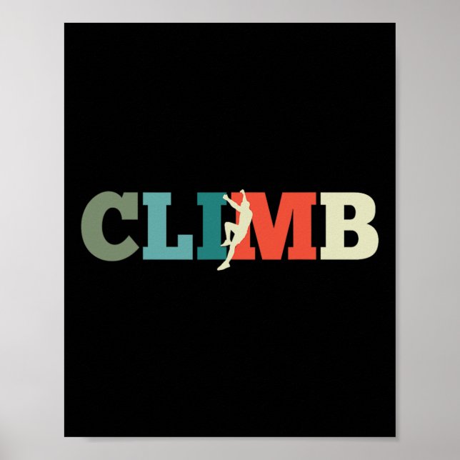 Póster Regalo Retro de Escalada en Roca  (Frente)