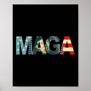 Póster Regalo retro vintage de la bandera norteamericana