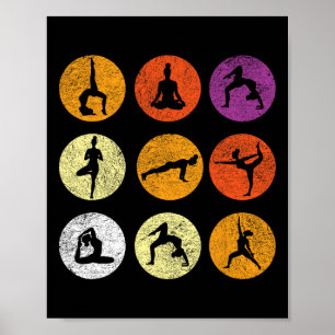 Póster Regalo Retro Vintage para Amante del Yoga con Post