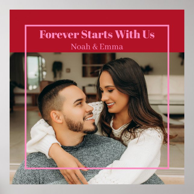Póster Regalo Romántico Personalizado con Foto y Texto -  (Frente)