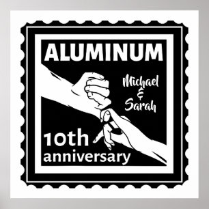 Póster Regalo tradicional del décimo aniversario del boda