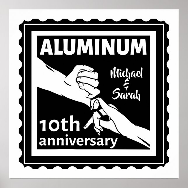 Póster Regalo tradicional del décimo aniversario del boda (Frente)