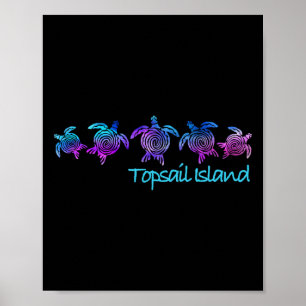 Póster Regalo Tribal de Tortuga de Diseño de Playa de la