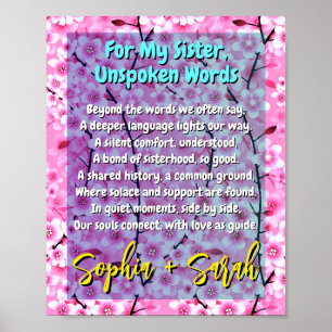 Póster Regalo único de hermana   Poetisa Poster para ella