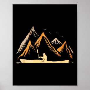 Póster Regalo Vintage Kayak Para Viaje En Kayak Por Río K