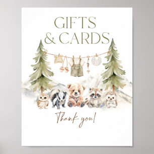 Póster Regalo y Tarjeta Aventura Bosque Niño Fiesta de Be