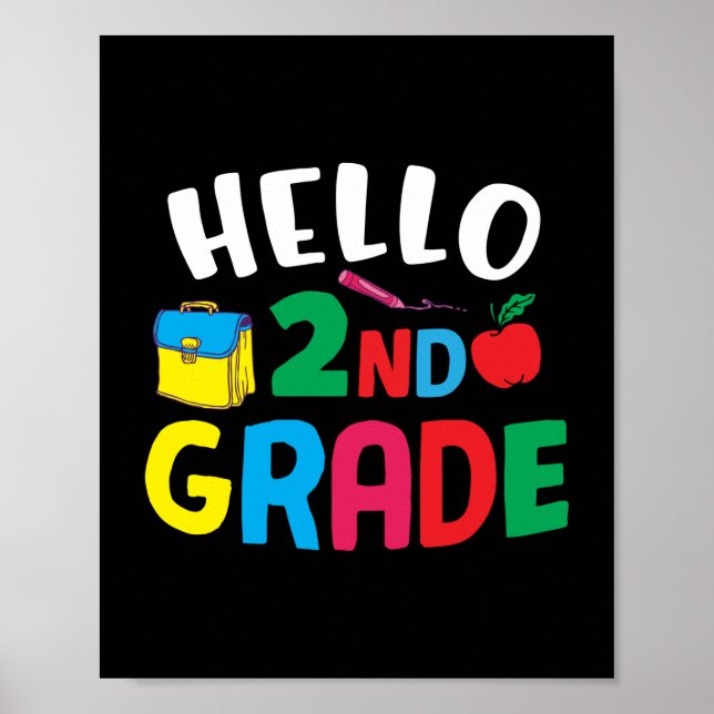 Póster Regalos 2.º Profesor | Hola segundo grado (Frente)