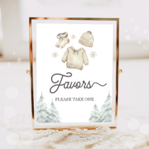 Póster Regalos Acuarela Invierno Bebé Está Frío Afuera