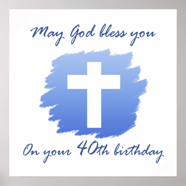 Póster Regalos cristianos de cumpleaños número 40 (Frente)