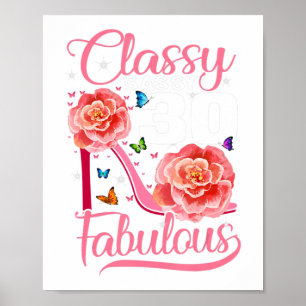 Póster Regalos de 30 años de antigüedad Sassy 30 y fabulo