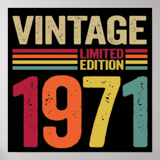 Póster Regalos de 51 años Vintage 1971 51º regalo de cump