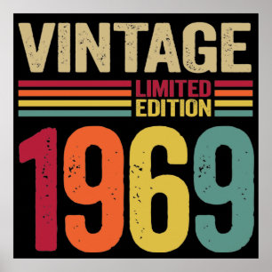 Póster Regalos de 53 años Vintage 1969 53º Regalo de cump