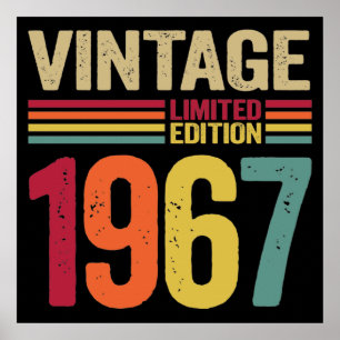 Póster Regalos de 55 años Vintage 1967 55º regalo de cump