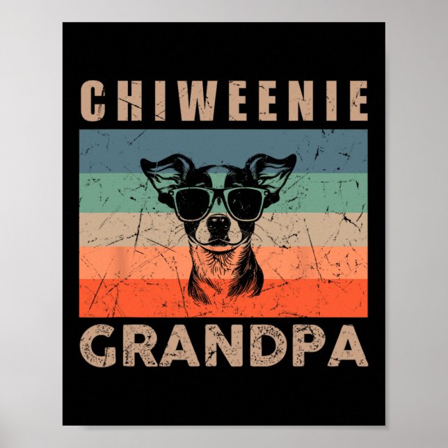 Póster Regalos de abuelo de perro de Chiweenie para hombr (Frente)