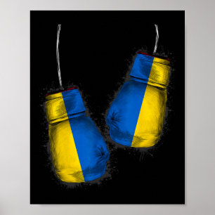 Póster Regalos de aficionados al boxeo ucraniano Bandera