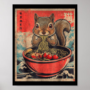 Póster Regalos de anime de ardilla kawaii japonesa comien
