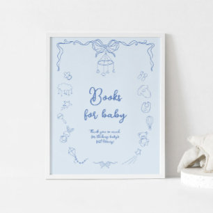 Póster Regalos de Baby Shower manuscritos para libros de 