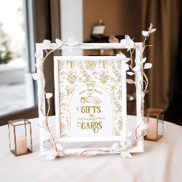 Póster Regalos de Baby Shower neutros florales en calabaz