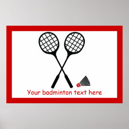 Póster Regalos de bádminton, personalizado de racquet y d