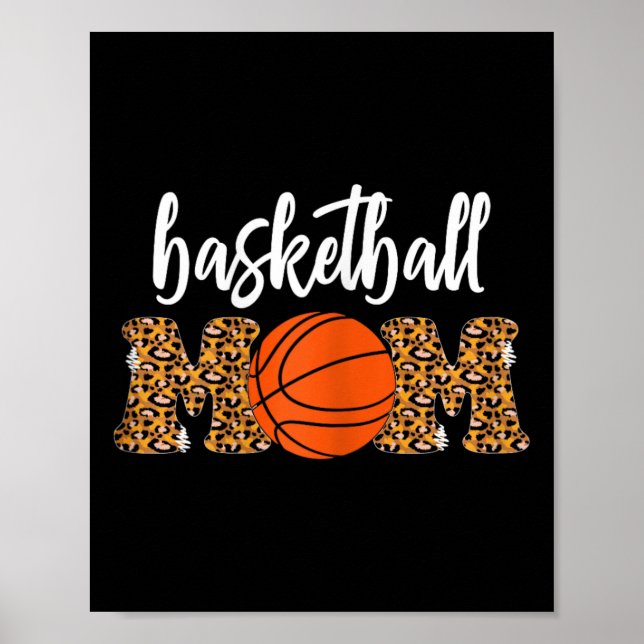 Póster Regalos de baloncesto de la mamá Cute Leopardo del (Frente)