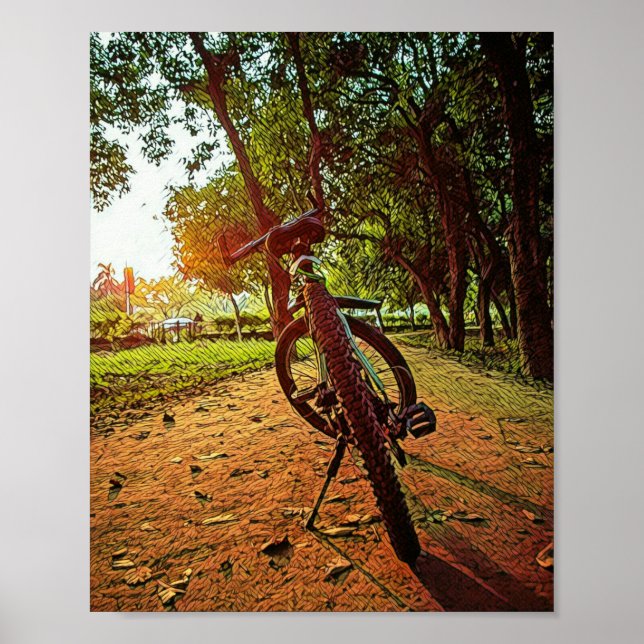 Póster regalos de bicicleta de montaña (Frente)