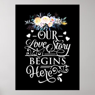 Póster Regalos de boda   Nuestra Historia De Amor Comienz