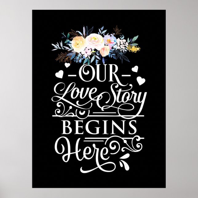 Póster Regalos de boda | Nuestra Historia De Amor Comienz (Frente)