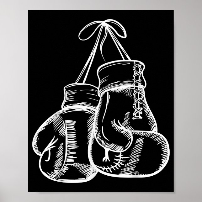 Póster Regalos de boxeador de guantes de boxeo blancos de (Frente)