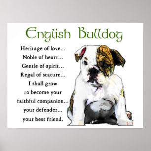 Póster Regalos de Bulldog en inglés