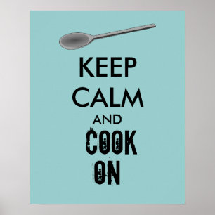 Póster Regalos de cocina mantienen la calma y cocinan en 