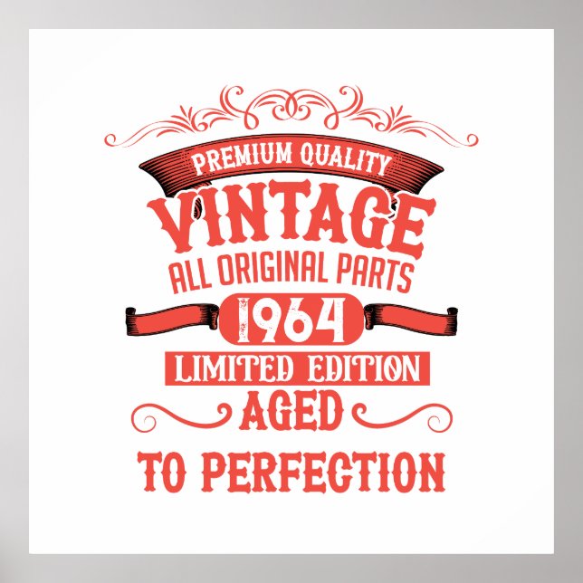 Póster Regalos de cumpleaños 60 vintage personalizados (Frente)