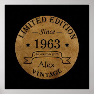 Póster Regalos de cumpleaños 60 vintage personalizados