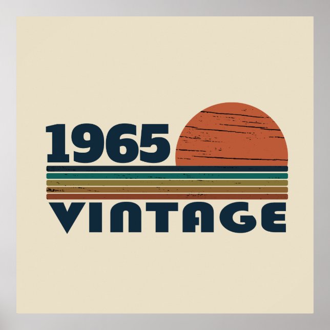 Póster Regalos de cumpleaños 60 vintage personalizados (Frente)