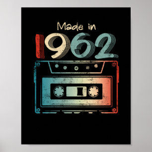 Póster Regalos de cumpleaños de 60 años hechos en Cassett