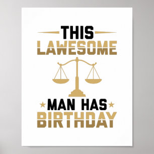 Póster Regalos de cumpleaños para abogados   Ley del abog
