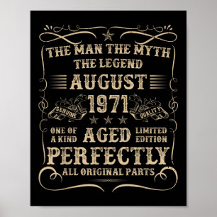 Póster Regalos de cumpleaños para hombres de 54 años agos